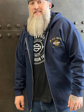 Load image into Gallery viewer, Unisex Front Zip Hoodie in Blue