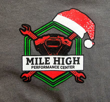 Load image into Gallery viewer, Men's Mile High Custom Santa Wheelie Short Sleeve Charcoal Grey Shirt
