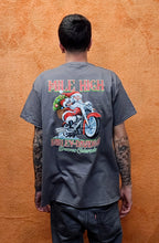 Load image into Gallery viewer, Men's Mile High Custom Santa Wheelie Short Sleeve Charcoal Grey Shirt