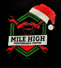 Load image into Gallery viewer, Men's Mile High Custom Santa Wheelie Short Sleeve Black Shirt