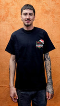 Load image into Gallery viewer, Men's Mile High Custom Santa Wheelie Short Sleeve Black Shirt