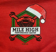 Load image into Gallery viewer, Men's Mile High Custom Santa Wheelie Long Sleeve Red Shirt
