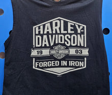 Load image into Gallery viewer, Men's Forged In Iron Sleeveless Navy Blue Shirt (Down River)