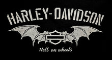 Load image into Gallery viewer, Men's Hell On Wheel Wings Short Sleeve Black Shirt