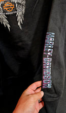 Load image into Gallery viewer, Women's Chrome Rose Zip Up Polyblend Black Hoodie