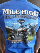 Load image into Gallery viewer, "Mile High Harley-Davidson" Left Chest Blue T-Shirt