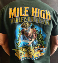 Load image into Gallery viewer, "Gold Miner Pocket" Forest Green Mile High Harley-Davidson T-Shirt