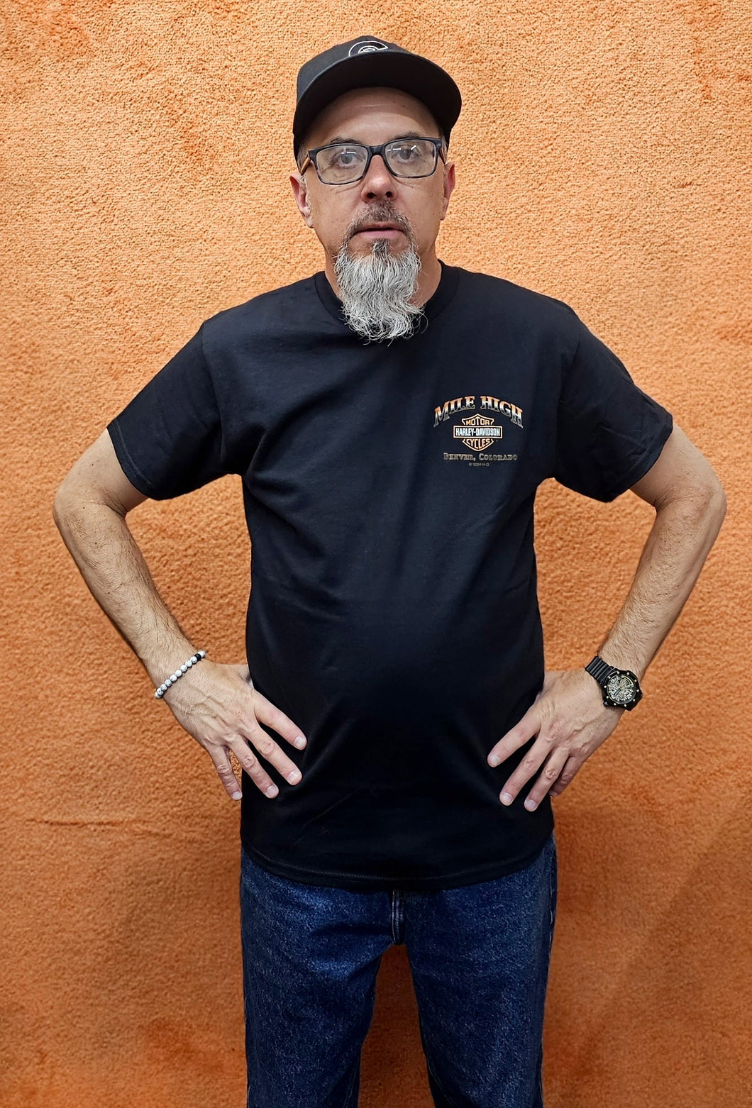 Men's Mile High Custom Down River Short Sleeve Black Shirt