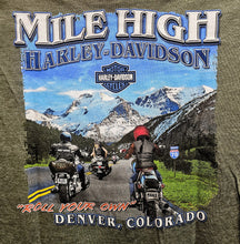 Load image into Gallery viewer, Men&#39;s Mile High Custom Short Sleeve Military Green Polyblend Shirt
