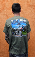 Load image into Gallery viewer, Men&#39;s Mile High Custom Short Sleeve Military Green Polyblend Shirt

