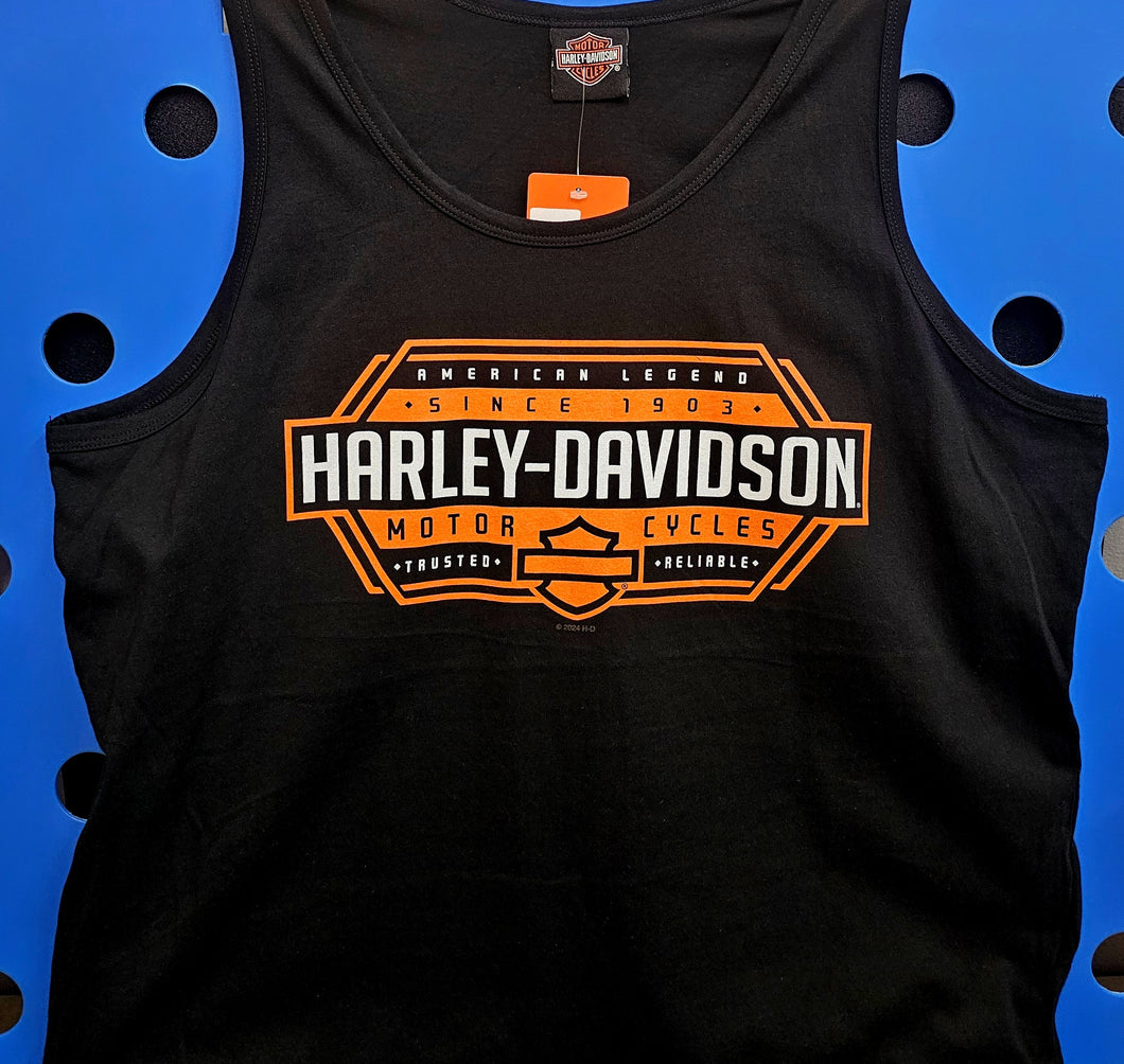 Men's HD Attend Black Tank Top (Down River)