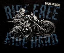 Load image into Gallery viewer, Men&#39;s Skeleton Rider Short Sleeve Black Shirt
