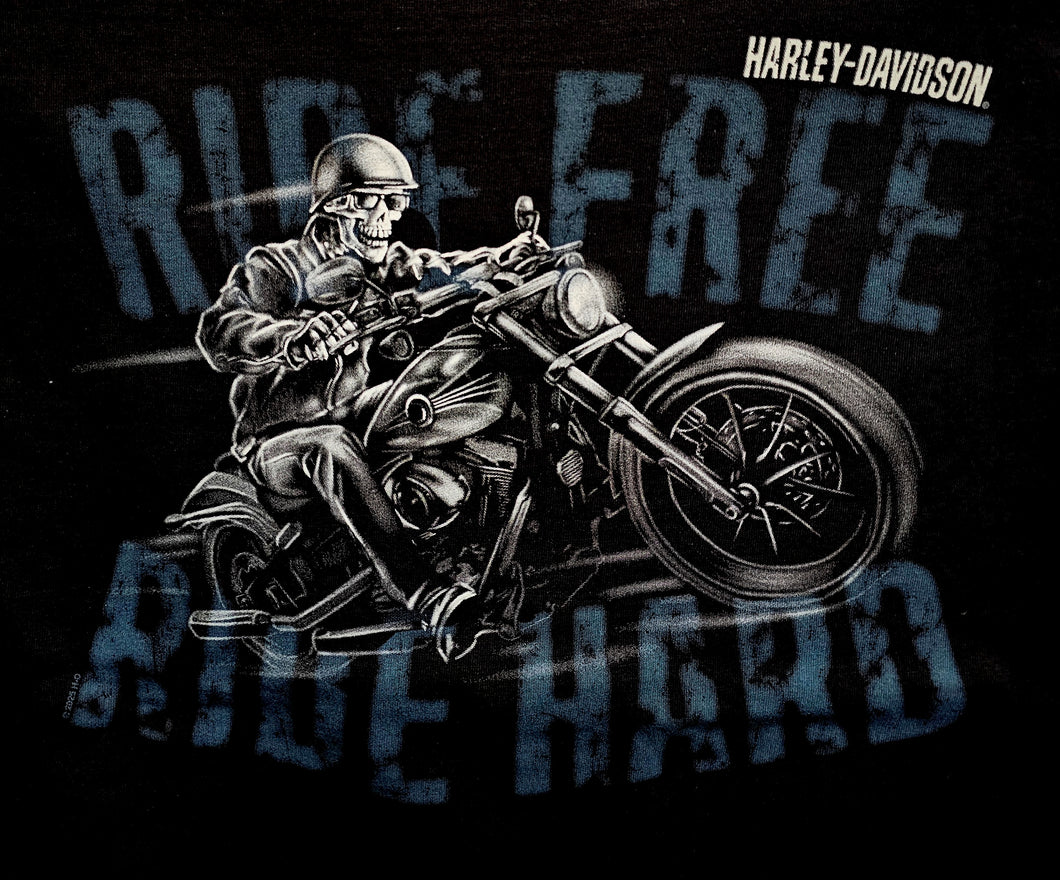 Men's Skeleton Rider Short Sleeve Black Shirt