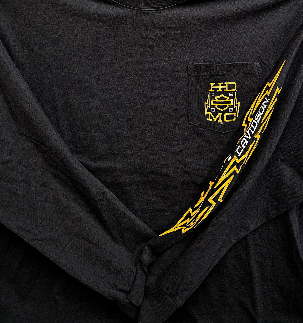 Men's MC Lightning Long Sleeve Black Pocket Shirt
