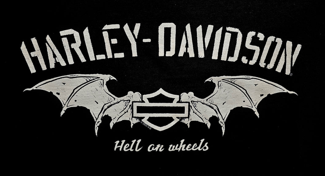Men's Hell On Wheel Wings Short Sleeve Black Shirt