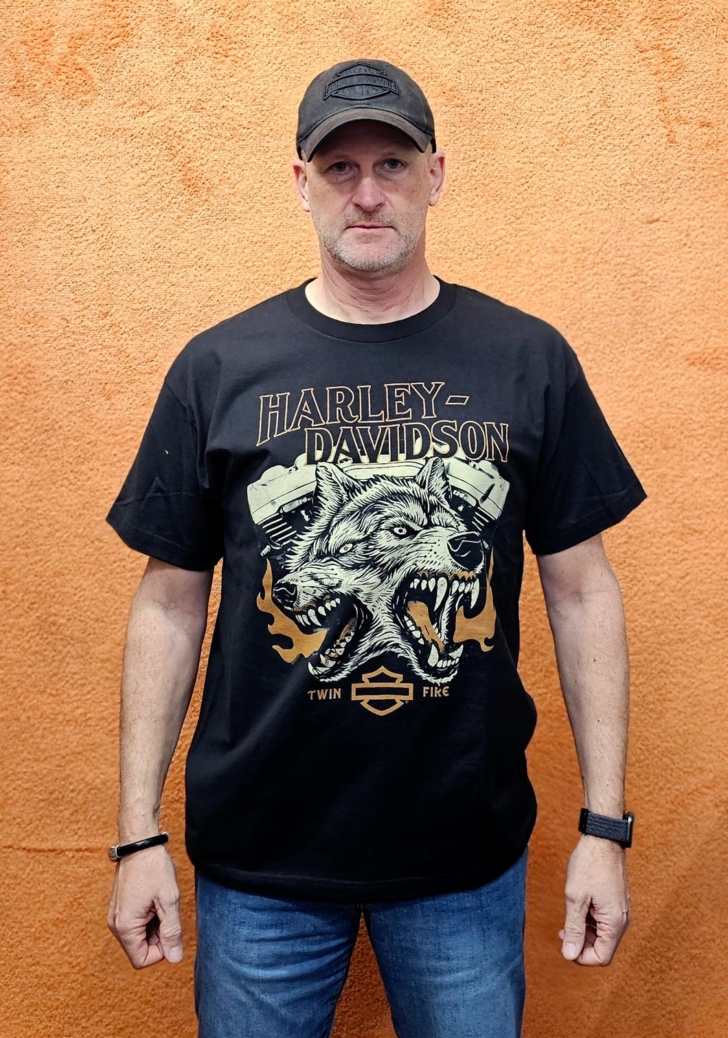 Men's Twin Fire Power Short Sleeve Black Shirt