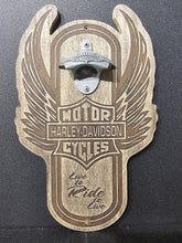 Load image into Gallery viewer, Harley-Davidson® Winged Magnetic Wall Mount Bottle Opener HDL-18570
