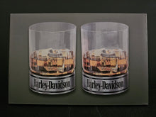 Load image into Gallery viewer, Harley-Davidson® Metal Base Rocks Glass Set HDX-98741
