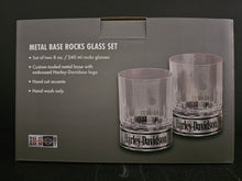 Load image into Gallery viewer, Harley-Davidson® Metal Base Rocks Glass Set HDX-98741
