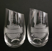 Load image into Gallery viewer, Harley-Davidson® Bar &amp; Shield Stemless Wine Glass Set HDL-18797
