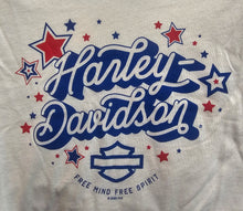 Load image into Gallery viewer, Women&#39;s Spangled Short Sleeve White Shirt (4th of July)
