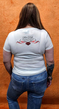 Load image into Gallery viewer, Women&#39;s Spangled Short Sleeve White Shirt (4th of July)
